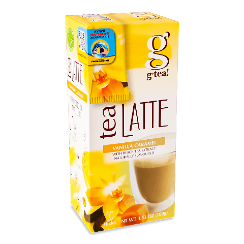 Напій на основі екстракту чорного чаю G&#039;tea! Latte Ванільна карамель 10г