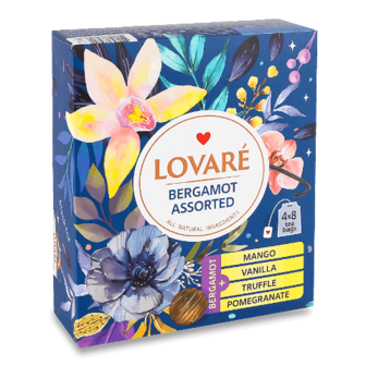 Чай чорний Lovare Bergamot Assorted 4 види 32*2г