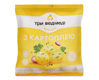 Вареники «Три Ведмеді» з картоплею, 400г (400г)