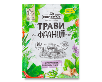 Приправа «Приправка» «Трави Франції» з розмарином, майораном та м'ятою, 10г