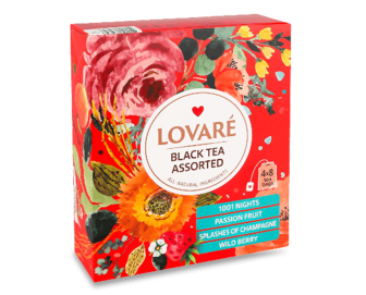 Чай чорний Lovare Assorted 4 види, 32*2г (32*2г)