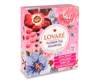 Чай Lovare Flower tea Assorted 4 види, 32*1,5г