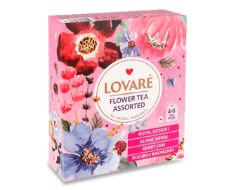 Чай Lovare Flower tea Assorted 4 види, 32*1,5г (32*1,5г)