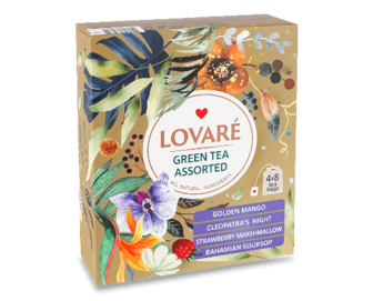 Чай зелений Lovare Assorted, 32*1,5г (32*1,5г) (32*1,5г)