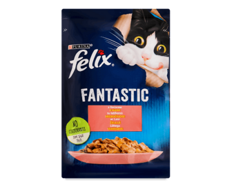 Корм для котів Felix Fantastic з лососем в желе, 85г