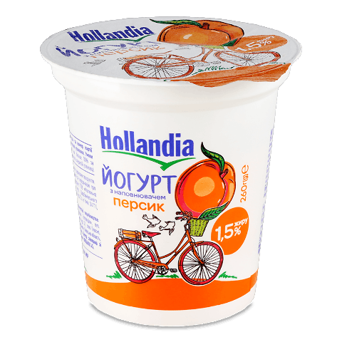 Йогурт Hollandia з наповнювачем персик 1.5% 260г