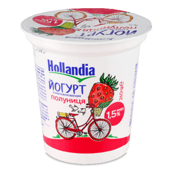 Йогурт Hollandia з наповнювачем полуниця 1.5% 260г