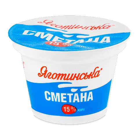 Сметана Яготинська 15% стакан 180г