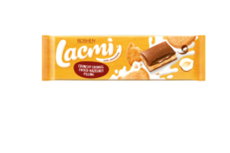 Шоколад Lacmi молочний з шоколадно-горіховою начинкою і печивом