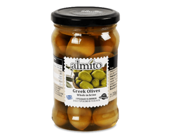 Оливки Almito «Королівські» зелені з кісточкою, 310г (310г)