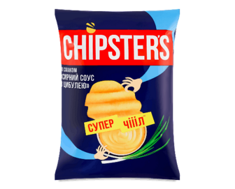 Чипси Chipster's хвилясті зі смаком сирного соусу з цибулею, 110г