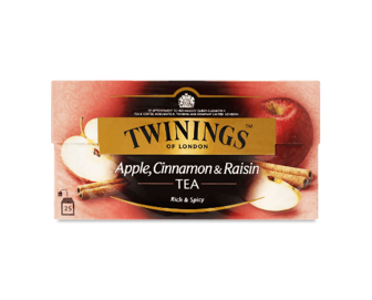 Чай чорний Twinings яблуко-кориця-родзинки, 25*2г