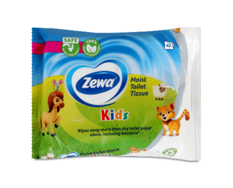Папір туалетний вологий Zewa Kids, 42шт/уп (42шт)