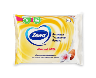 Папір туалетний вологий Zewa «Мигдаль», 42шт/уп (42шт)