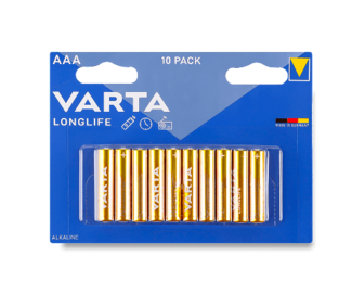 Батарейки Varta Longlife Alkaline AAA BLI10, 10шт (10шт)