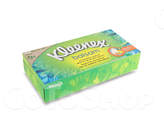 Серветки паперові Kleenex Balsam 3-шарові, в коробці, 64шт