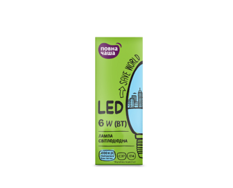 Лампа «Повна Чаша»® LED C37 6W 4100K E14, шт