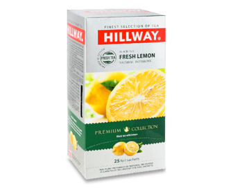 Чай чорний Hillway Fresh Lemon з ярликом, 25*1,5г