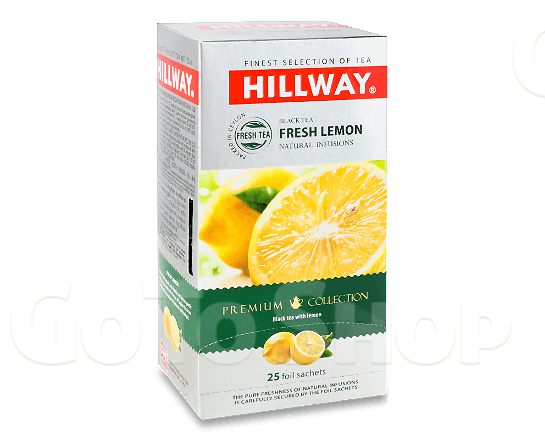 Чай чорний Hillway Fresh Lemon з ярликом, 25*1,5г