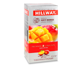 Напій чайний Hillway Juicy Mango з ярликом, 25*1,5г/уп