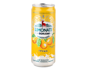 Напій Borjomi Limonati Груша безалкогольний сильногазований з/б, 330мл