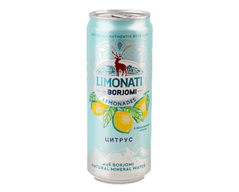Напій Borjomi Limonati Цитрус безалкогольний сильногазований з/б, 330мл