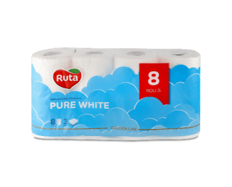 Папір туалетний Ruta Pure Whitе, 8шт/уп