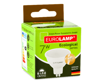Лампа Eurolamp LED Eco SMD MR16 7W 3000К GU5.3, шт