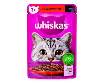 Корм для котів Whiskas з яловичиною в соусі, 85г