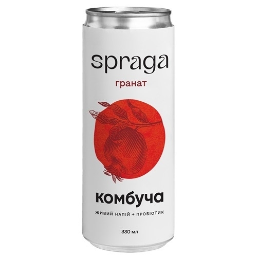 Напій слабогазований 330г Spraga комбуча гранат з/б 