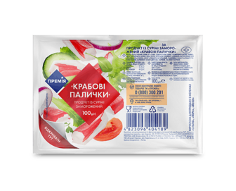 Крабові палички «Премія»® продукт з сурімі заморожені, 100г