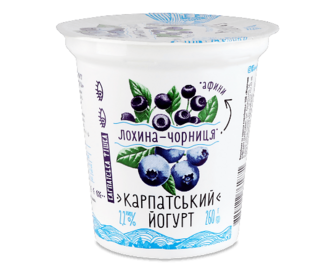 Йогурт «Галичина» лохина-чорниця 2,2% стакан, 260г (260г)