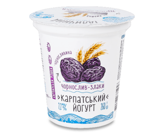 Йогурт «Галичина» чорнослив-злаки 2,2%, стакан, 260г (260г)