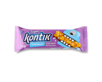 Батончик Konti Super Kontik злаковий з молоком, 29г