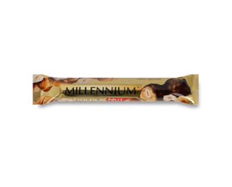 Шоколад чорний Millennium Golden Nut з начинкою та цілими лісовими горіхами, 40г