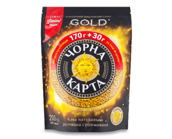 Кава розчинна «Чорна карта» Gold, 200г