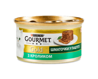 Корм для котів Gourmet Gold кролик шматочки в паштеті, 85г