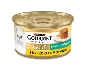 Корм для котів Gourmet «Ніжні биточки» курка-морква, 85г