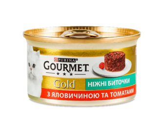 Корм для котів Gourmet «Ніжні биточки» яловичина-томати, 85г
