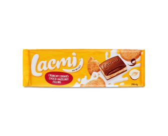 Шоколад молочний Roshen Lacmi з шоколадно-горіховою начинкою та печивом 290г