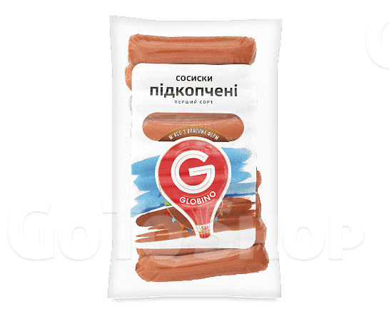 Сосиски «Глобино» «Підкопчені» варені 325г