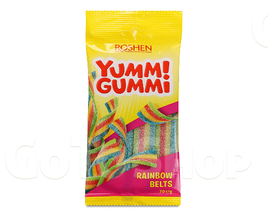 Цукерки Roshen Yummi Gummi Sour Belts 70г