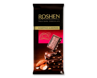 Шоколад чорний Roshen з підсоленим мигдалем 85г