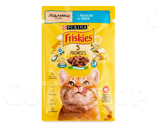 Корм для котів Friskies з лососем в підливці 85г