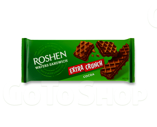 Вафлі Roshen Wafers Sandwich Extra Crunch Cocoa 142г