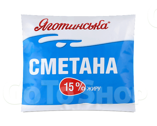 Сметана Яготинська 15% п/е 350г