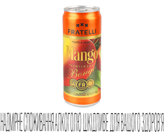 Напій винний Fratelli Mango Bongo білий н/сол з/б 330мл