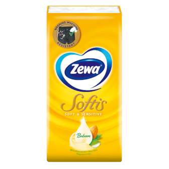 Хустинки носові Zewa Softis Soft&Sensitive без аромату 4-шарові 9шт