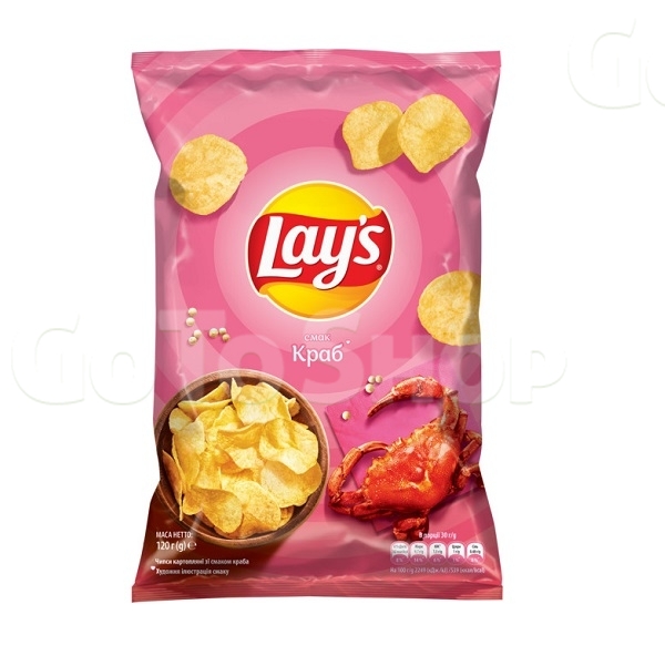 Чипси 120 г Lay&#039;s картопляні зі смаком крабу м/уп 