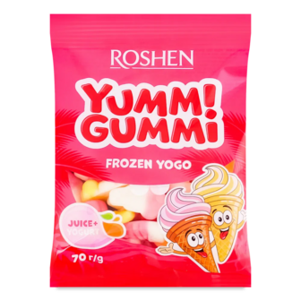 Цукерки Roshen Yummi Gummi Frozen Yogo желейні